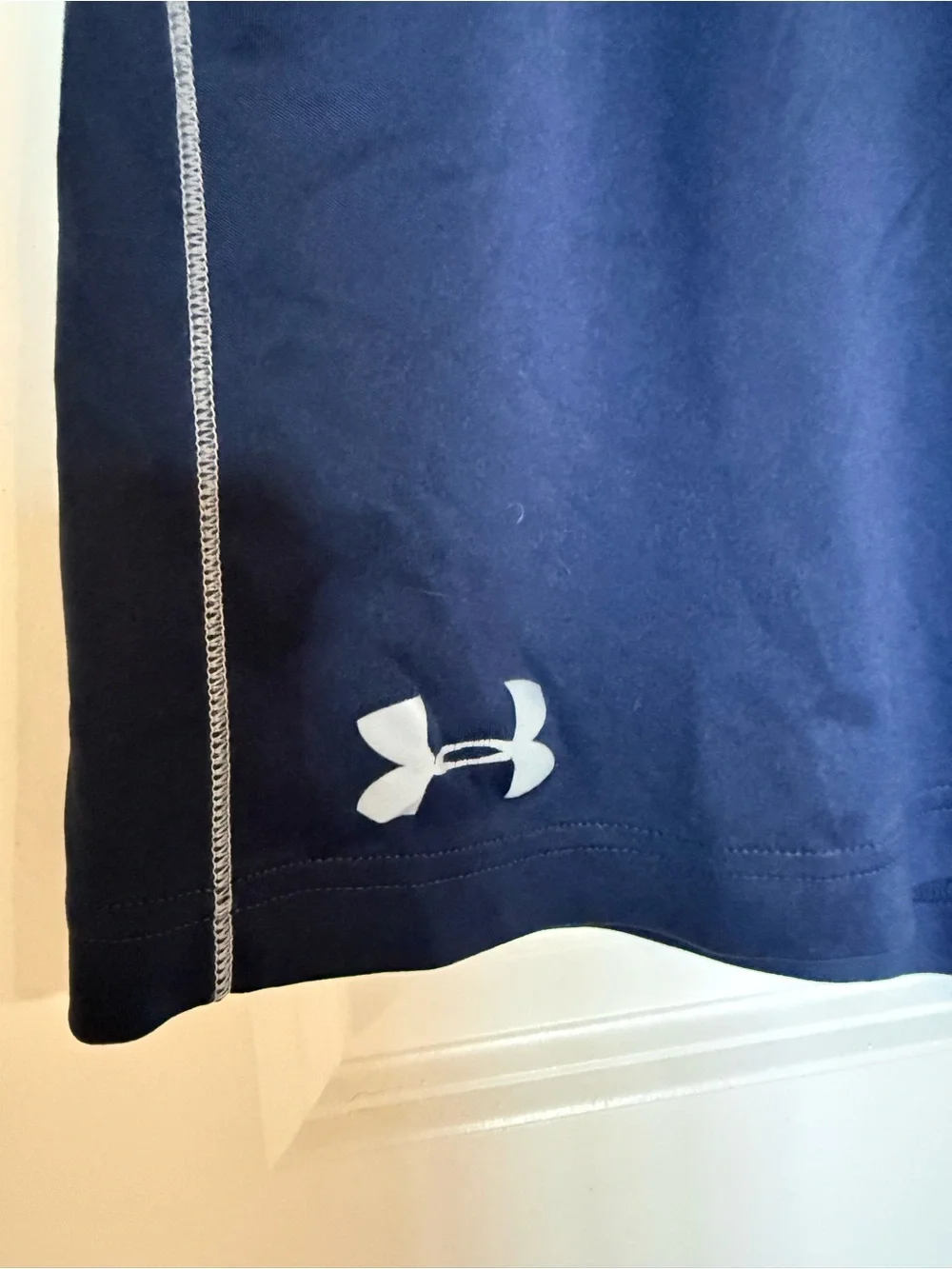 Under Armour Men's Navy Athletic Training Shorts with White Drawstring